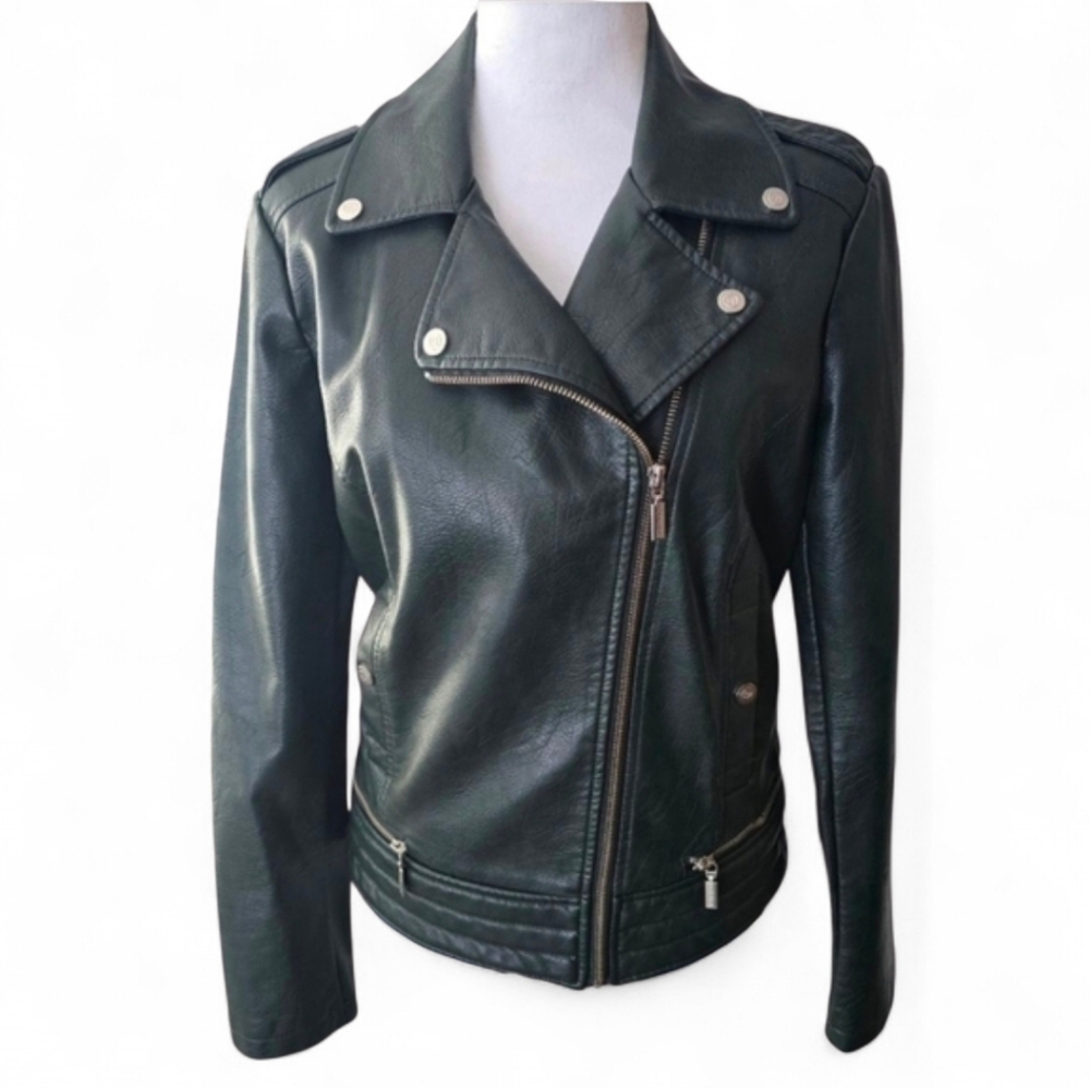 Bernardo Faux Leather Moto Jacket‎ Size Medium
